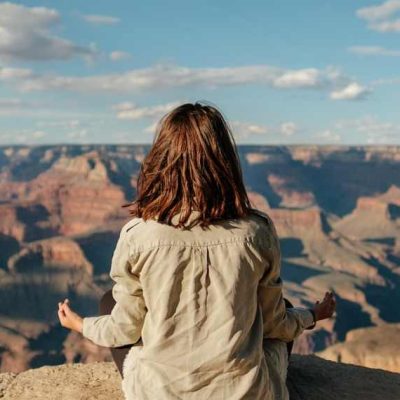 woman meditating Grand Canyon (50kb y cropped)